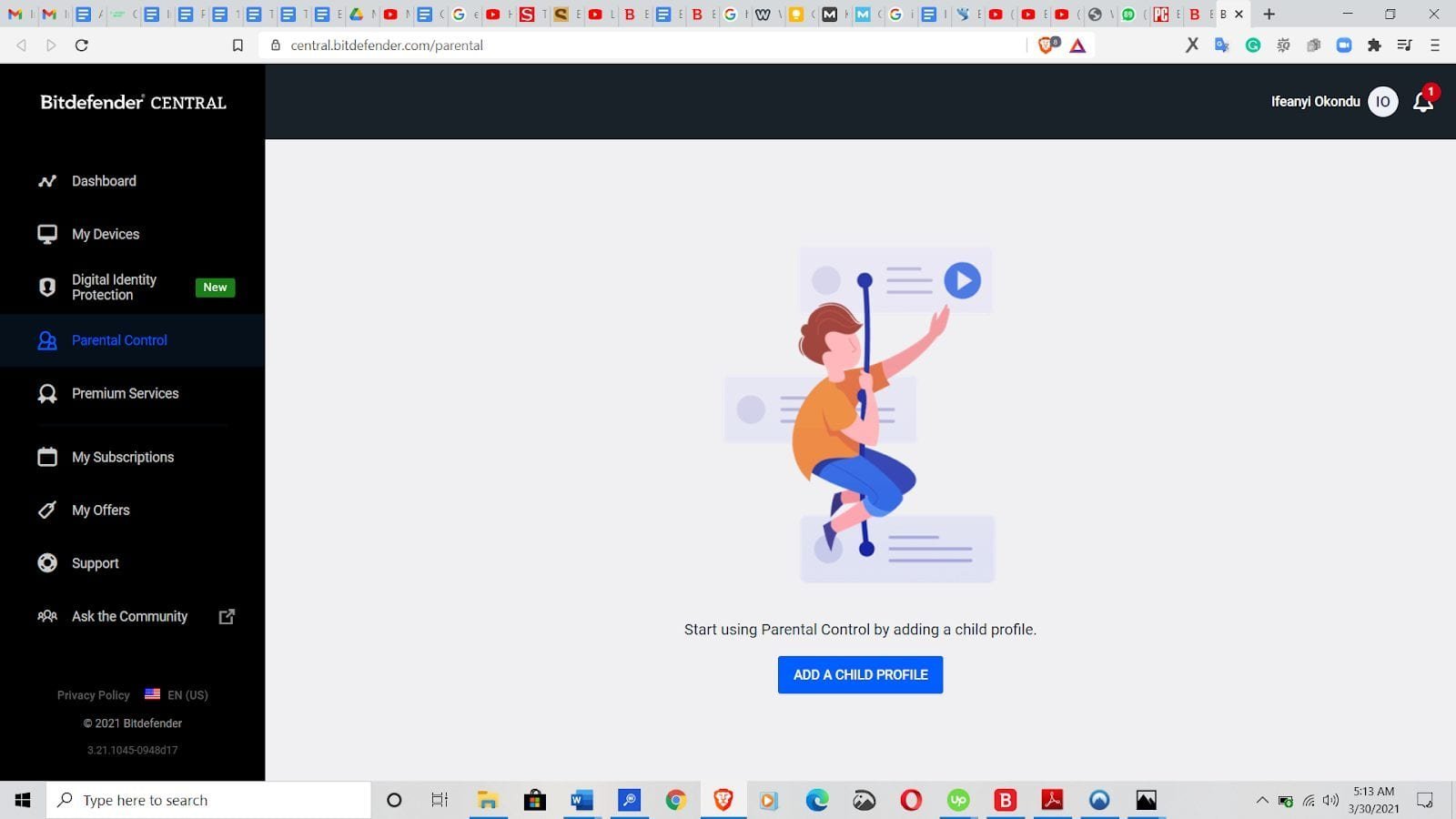 Bitdefender total security parental control features